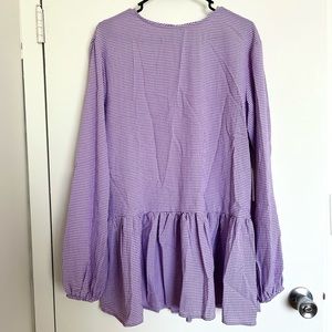NWT Long Sleeve Dress Purple Gingham